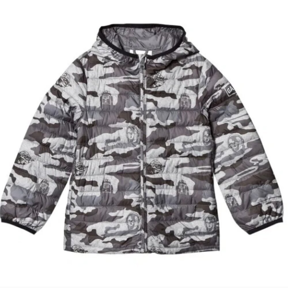 GAP x Star Wars GREY CAMO STAR WARS™ COLDCONTROL LITE PUFFER JACKET Large husky